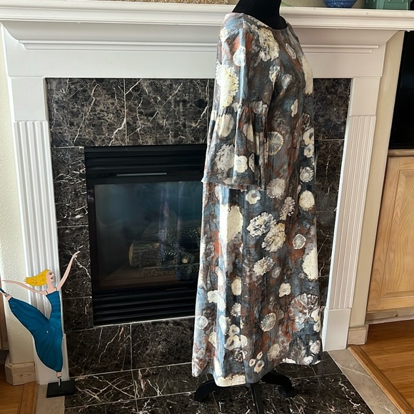 Bryn Walker 100% Linen Lagenlook long midi mustard yellow dress Size Sz small - Picture 5 of 9